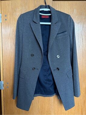 Gray Double-Breasted Blazer - Classic Tailored Style